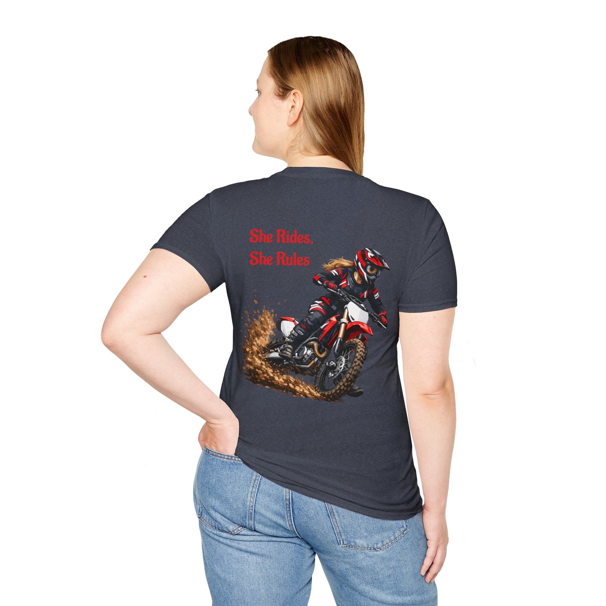 She Rides, She Rules Dirt Bike T-Shirt - SJM Print Store