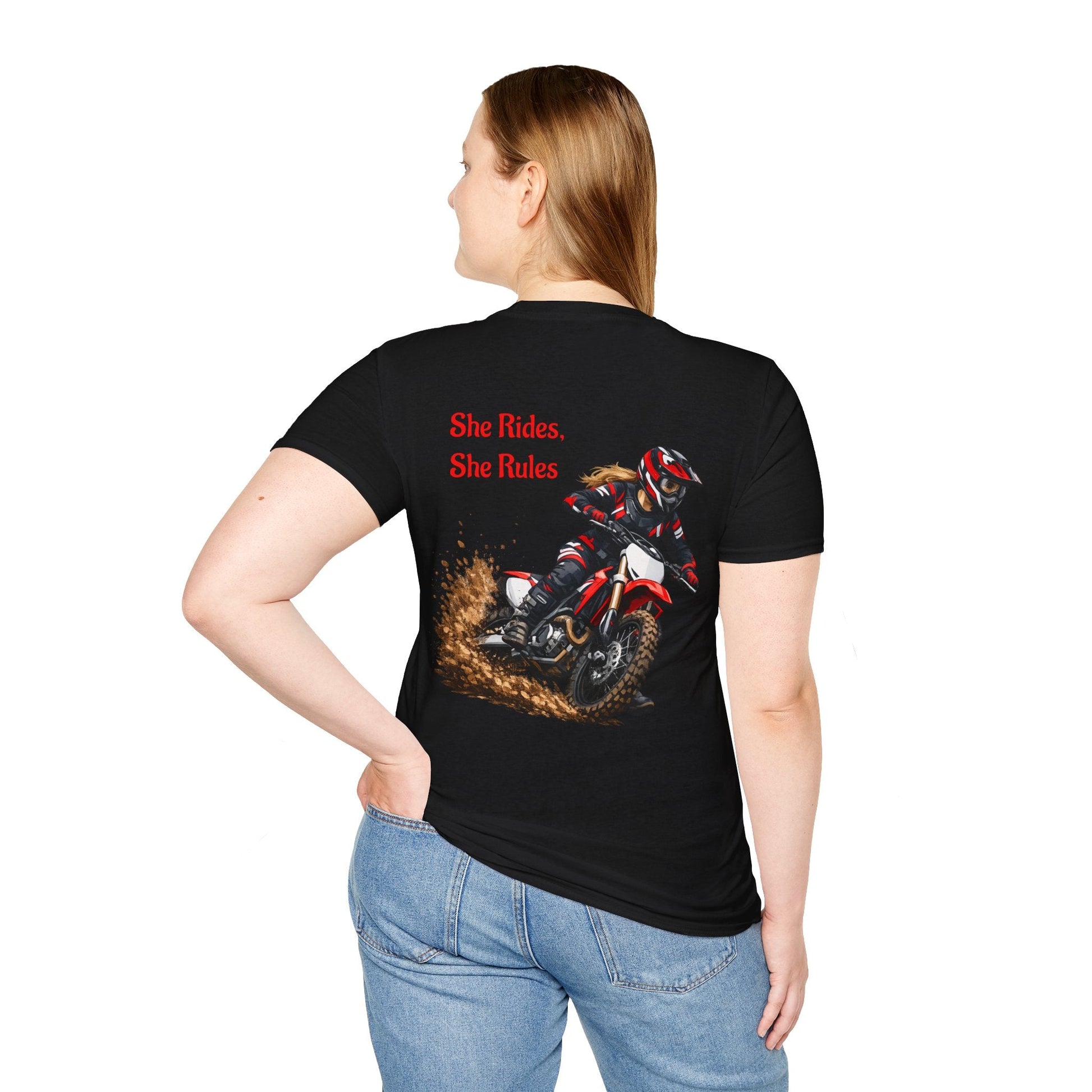 She Rides, She Rules Dirt Bike T-Shirt - SJM Print Store