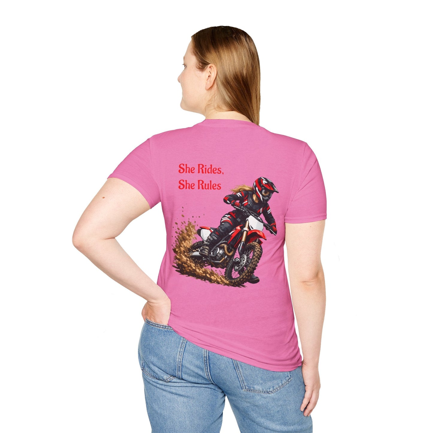 She Rides, She Rules Dirt Bike T-Shirt - SJM Print Store