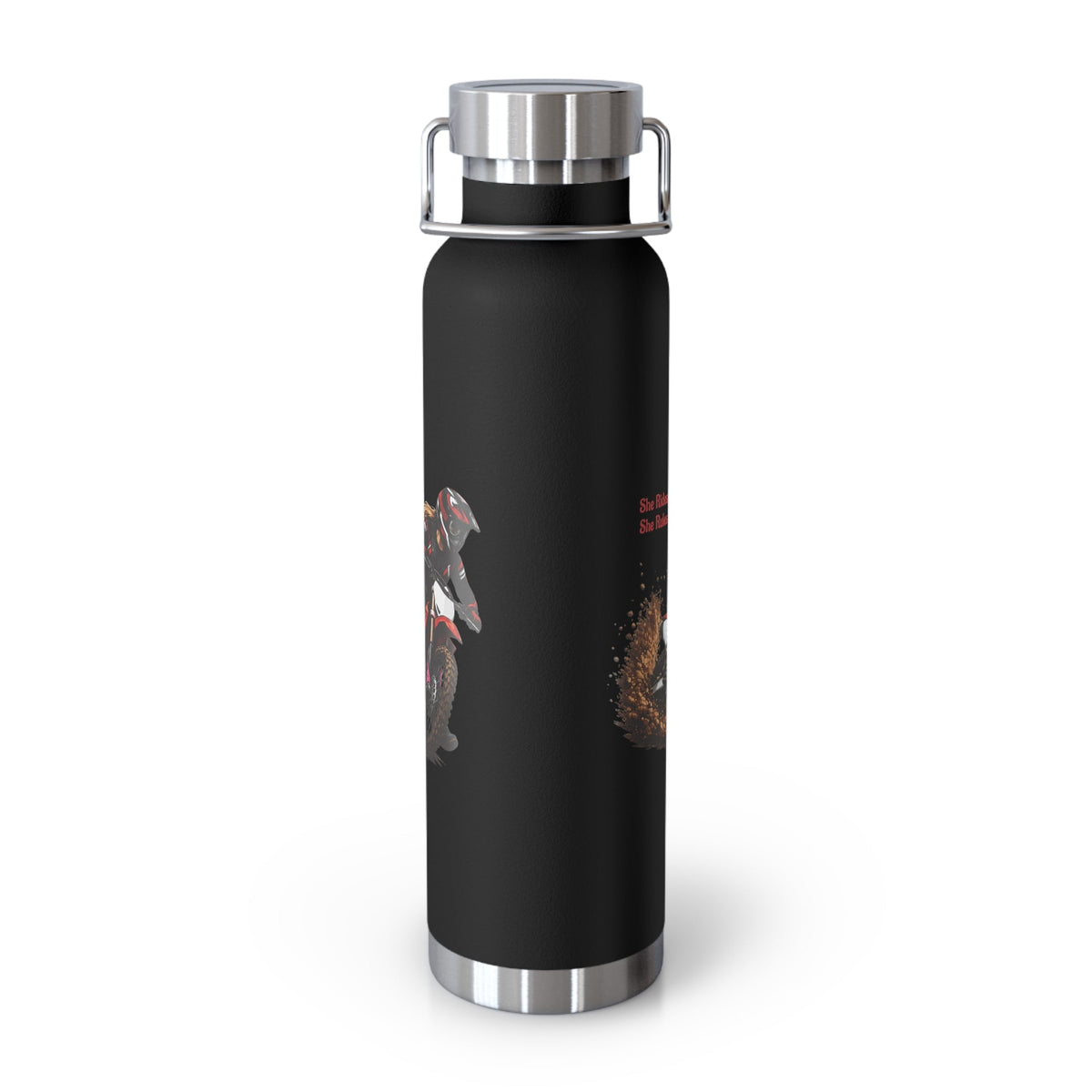 She Rides She Rules Motocross Insulated Flask - SJM Print Store