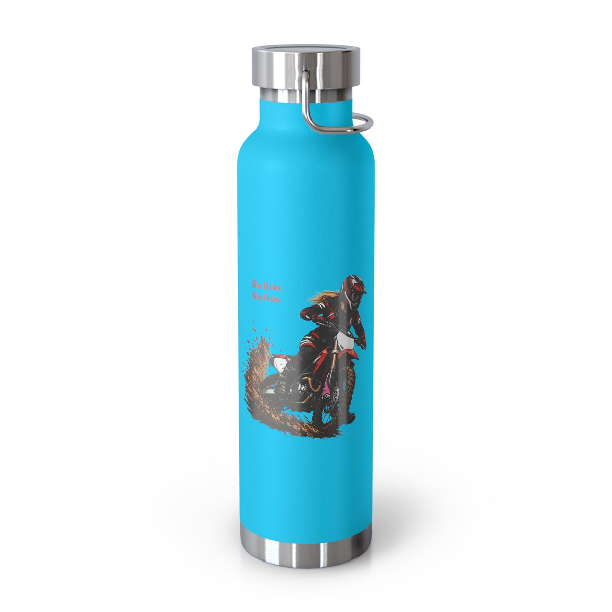She Rides She Rules Motocross Insulated Flask - SJM Print Store