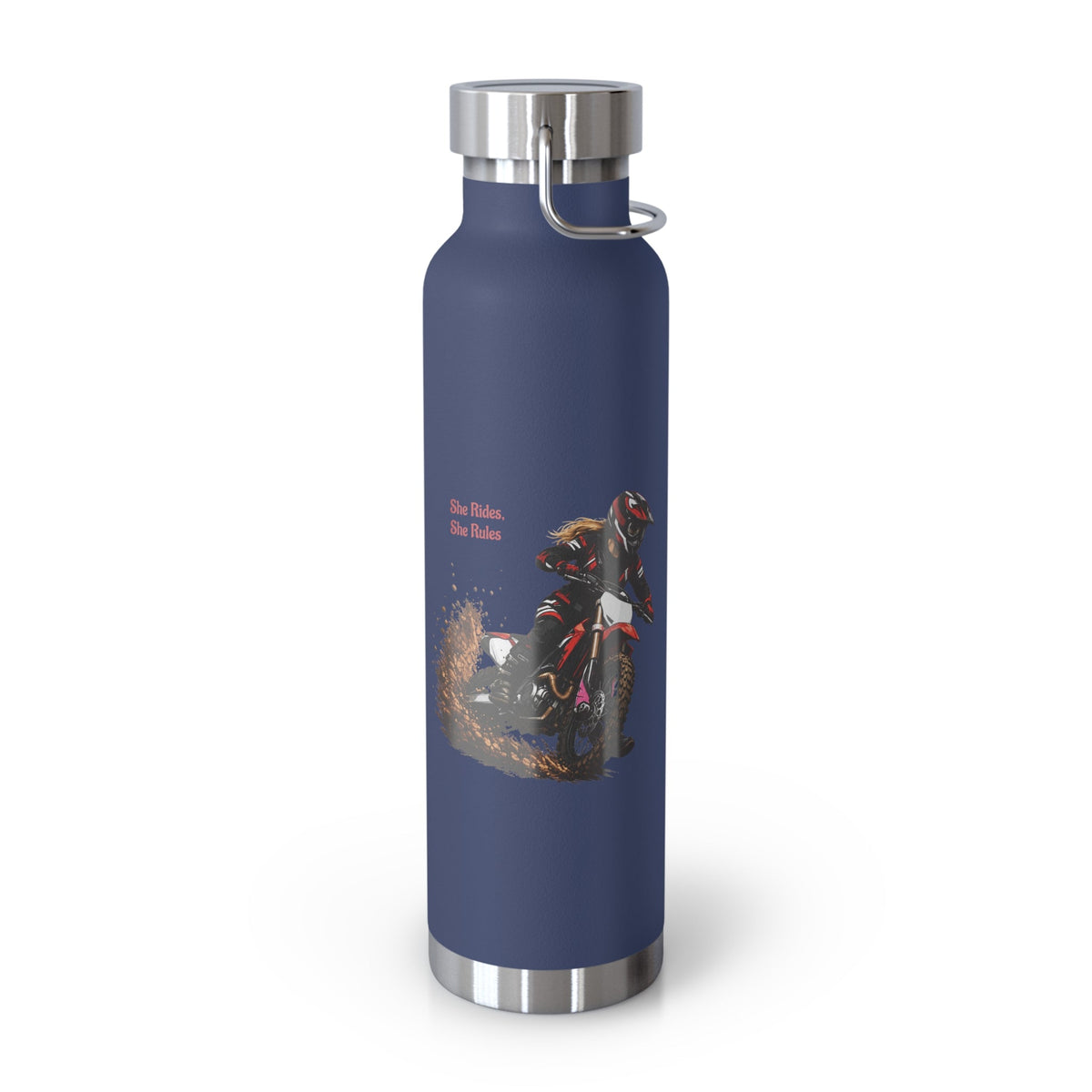 She Rides She Rules Motocross Insulated Flask - SJM Print Store