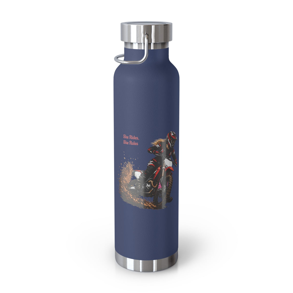 She Rides She Rules Motocross Insulated Flask - SJM Print Store