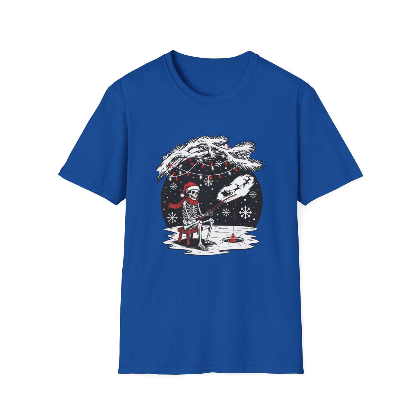 Skeleton Fishing Christmas T-Shirt - SJM Print Store