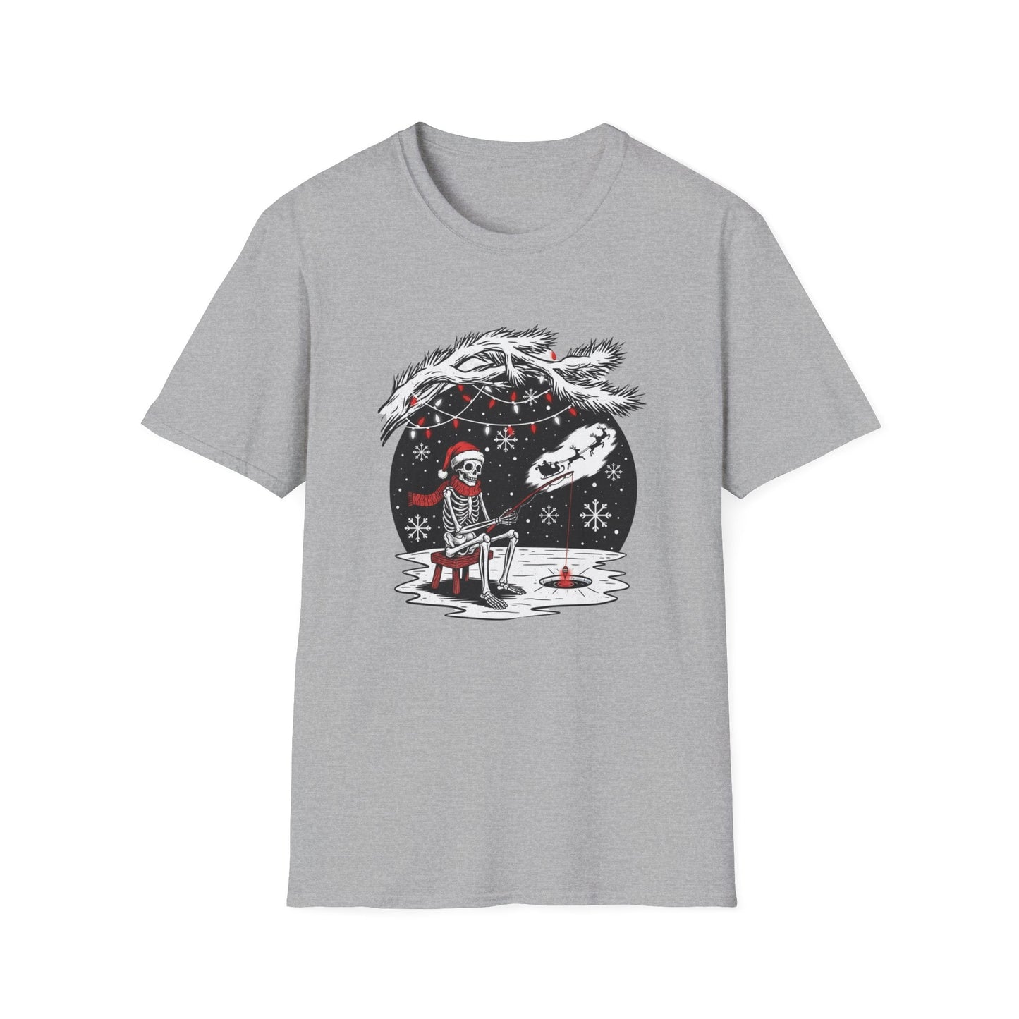 Skeleton Fishing Christmas T-Shirt - SJM Print Store