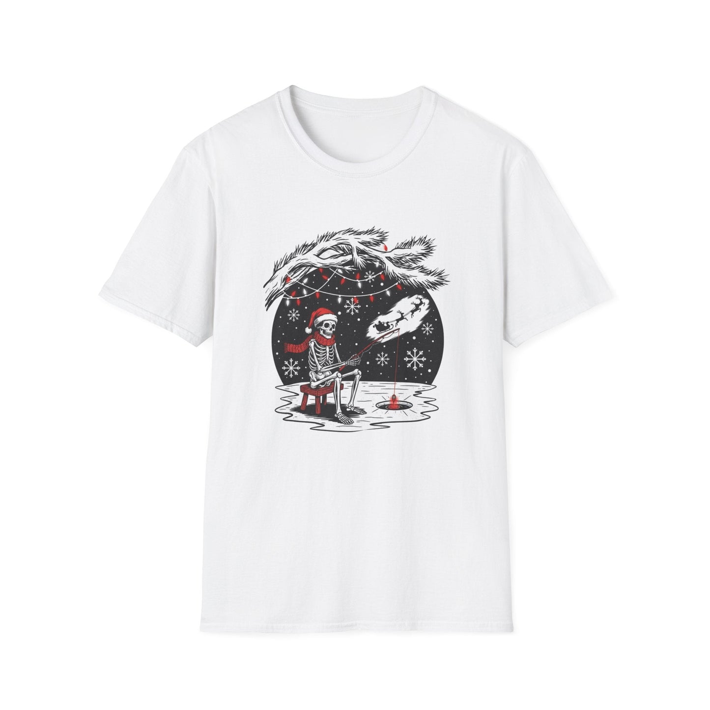 Skeleton Fishing Christmas T-Shirt - SJM Print Store