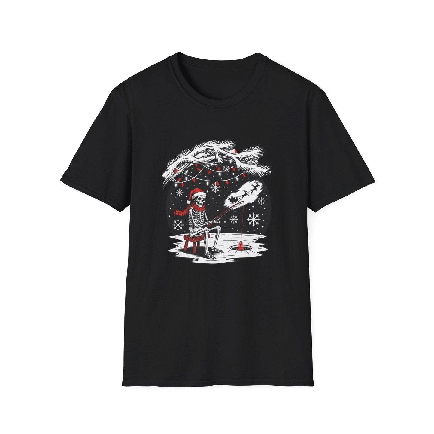 Skeleton Fishing Christmas T-Shirt - SJM Print Store