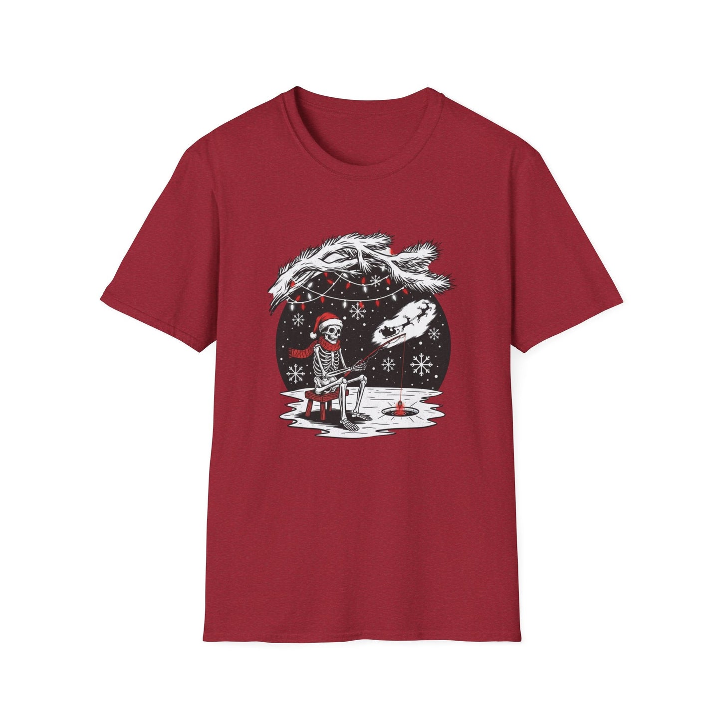 Skeleton Fishing Christmas T-Shirt - SJM Print Store
