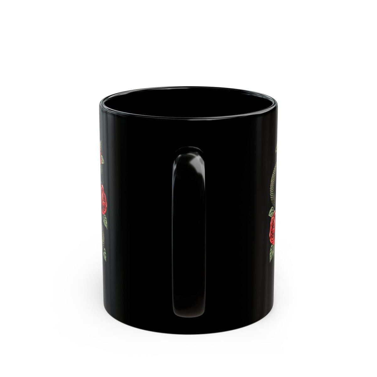 Skull Snake & Roses Black Mug | Gothic Tattoo Style Mug - SJM Print Store