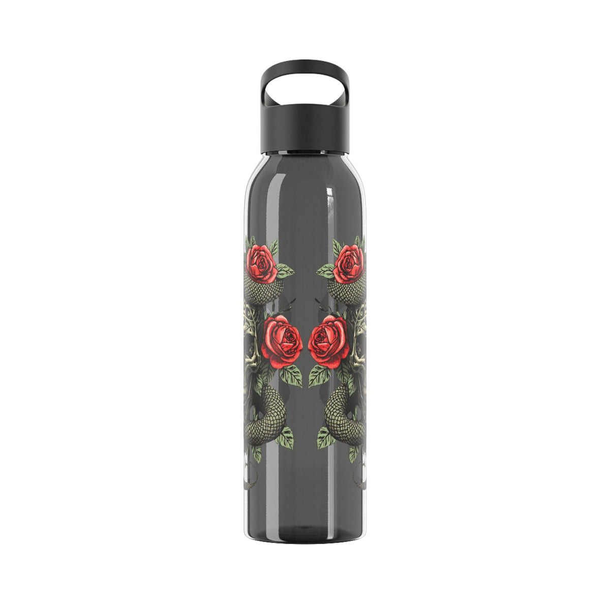 Skull Snake & Roses Water Bottle | Gothic Tattoo Inspired 21.9oz Drinks Bottle - SJM Print Store