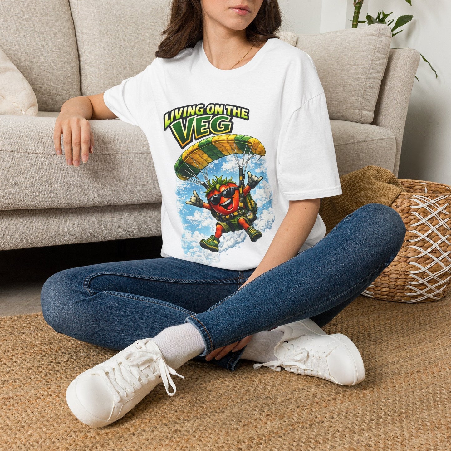 Sky Diving Tomato T-Shirt - SJM Print Store
