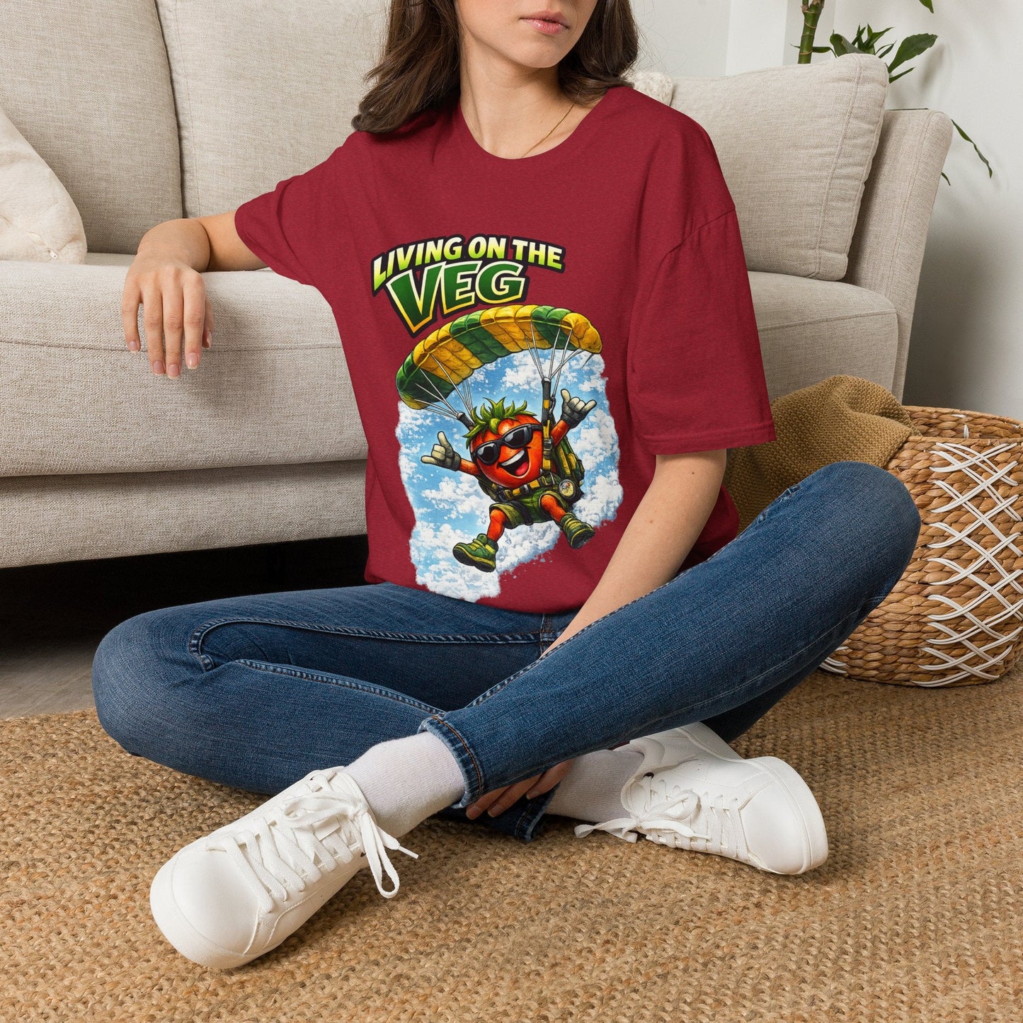 Sky Diving Tomato T-Shirt - SJM Print Store