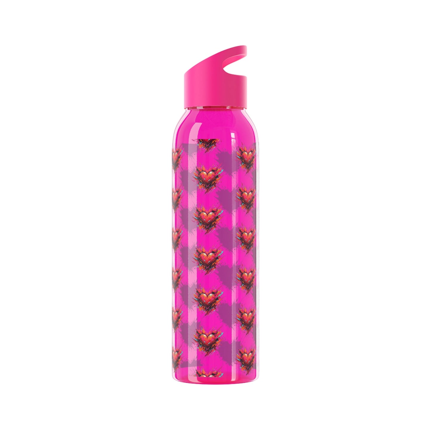 Sky Water Bottle â€” Heart Design Self - Love Water Bottle for Daily Hydration - SJM Print Store