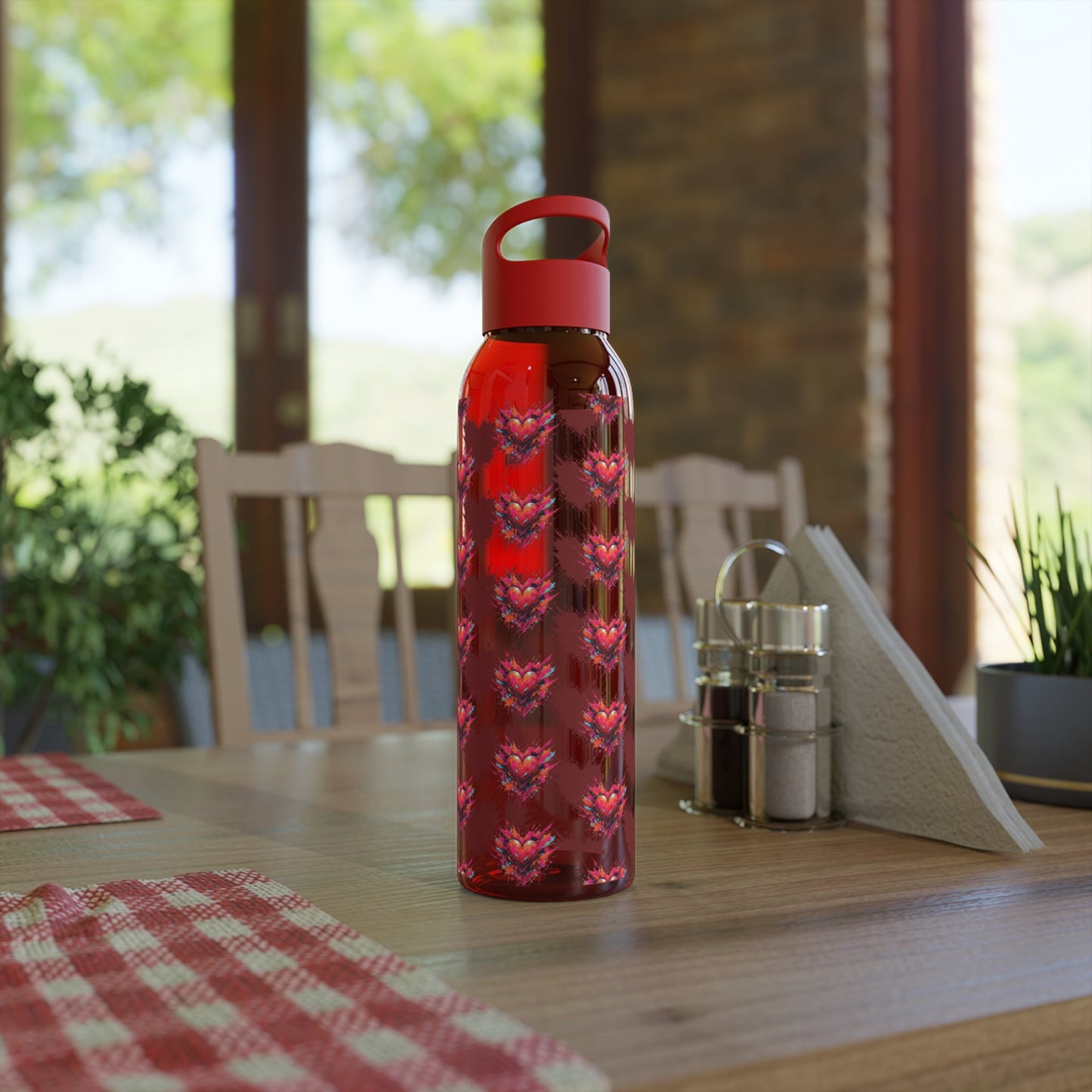 Sky Water Bottle â€” Heart Design Self - Love Water Bottle for Daily Hydration - SJM Print Store