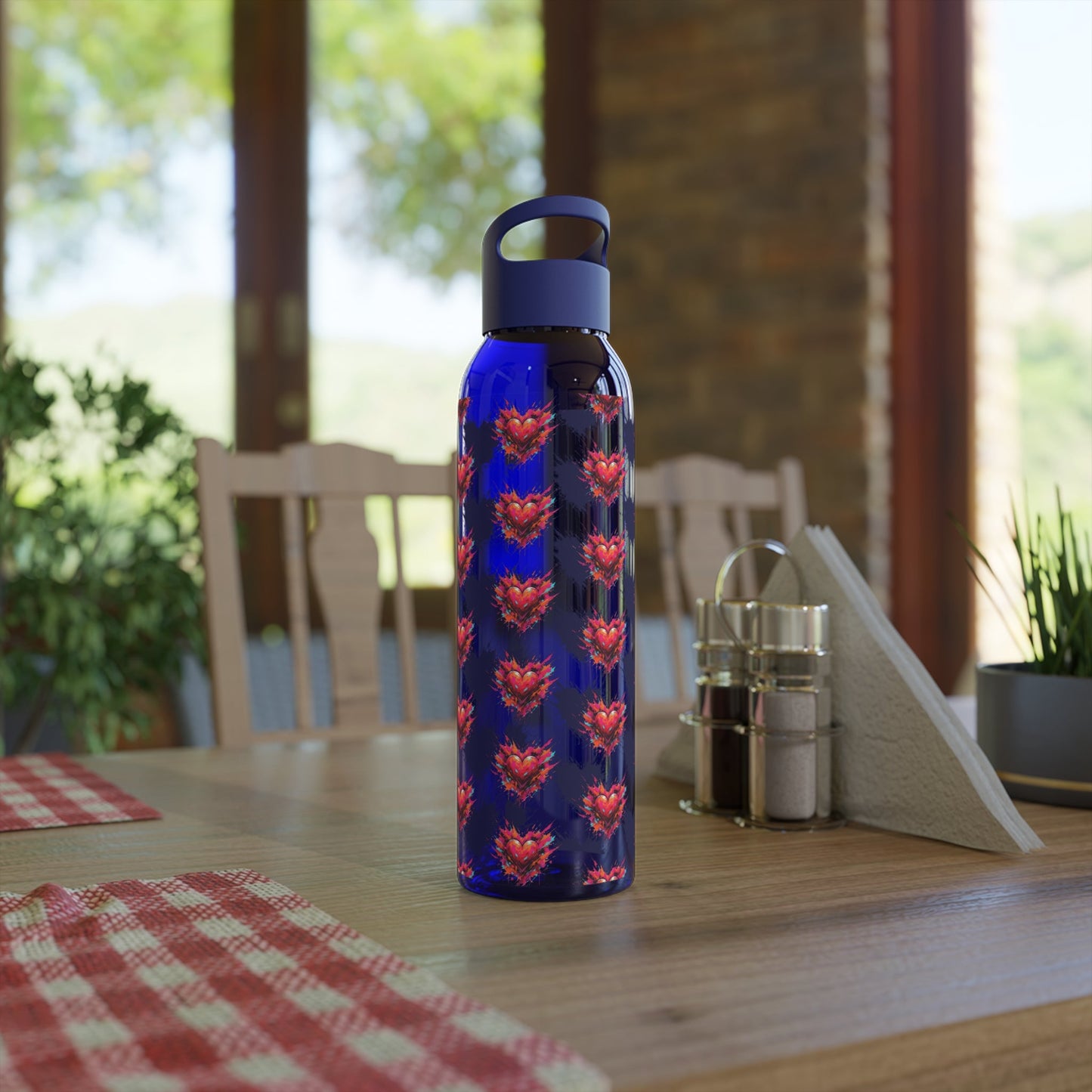 Sky Water Bottle â€” Heart Design Self - Love Water Bottle for Daily Hydration - SJM Print Store