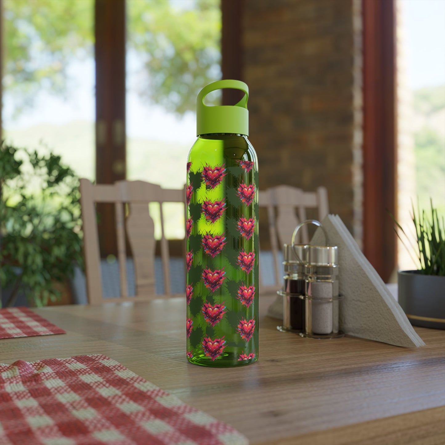 Sky Water Bottle â€” Heart Design Self - Love Water Bottle for Daily Hydration - SJM Print Store