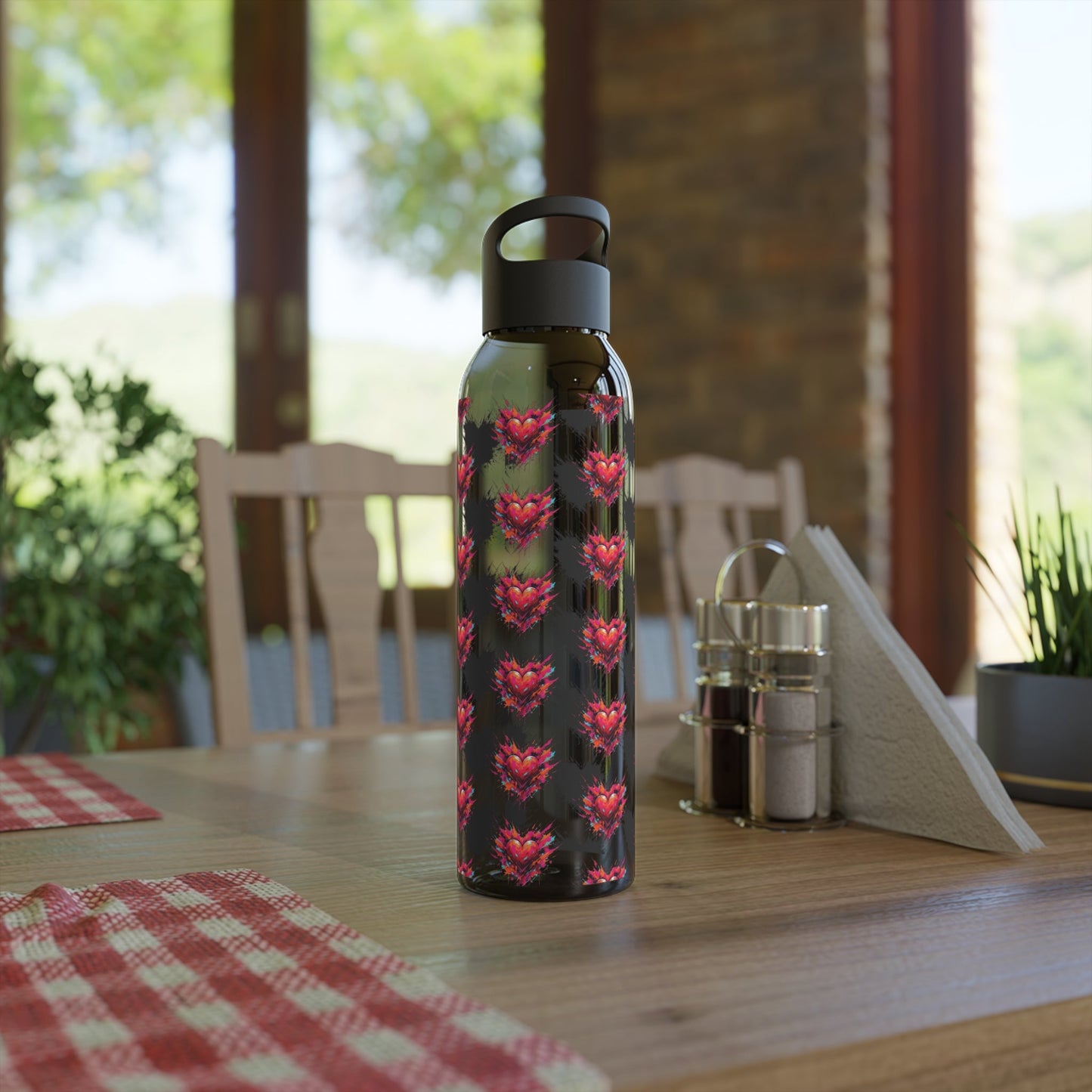 Sky Water Bottle â€” Heart Design Self - Love Water Bottle for Daily Hydration - SJM Print Store