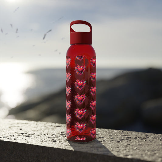Sky Water Bottle â€” Heart Design Self - Love Water Bottle for Daily Hydration - SJM Print Store
