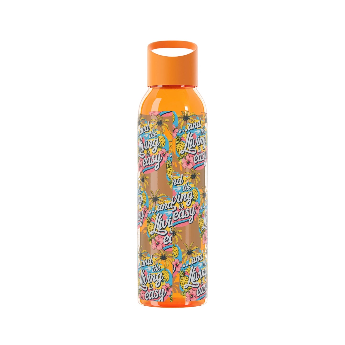 Sky Water Bottle â€“ 'Living Easy' Tropical Stainless Bottle - SJM Print Store