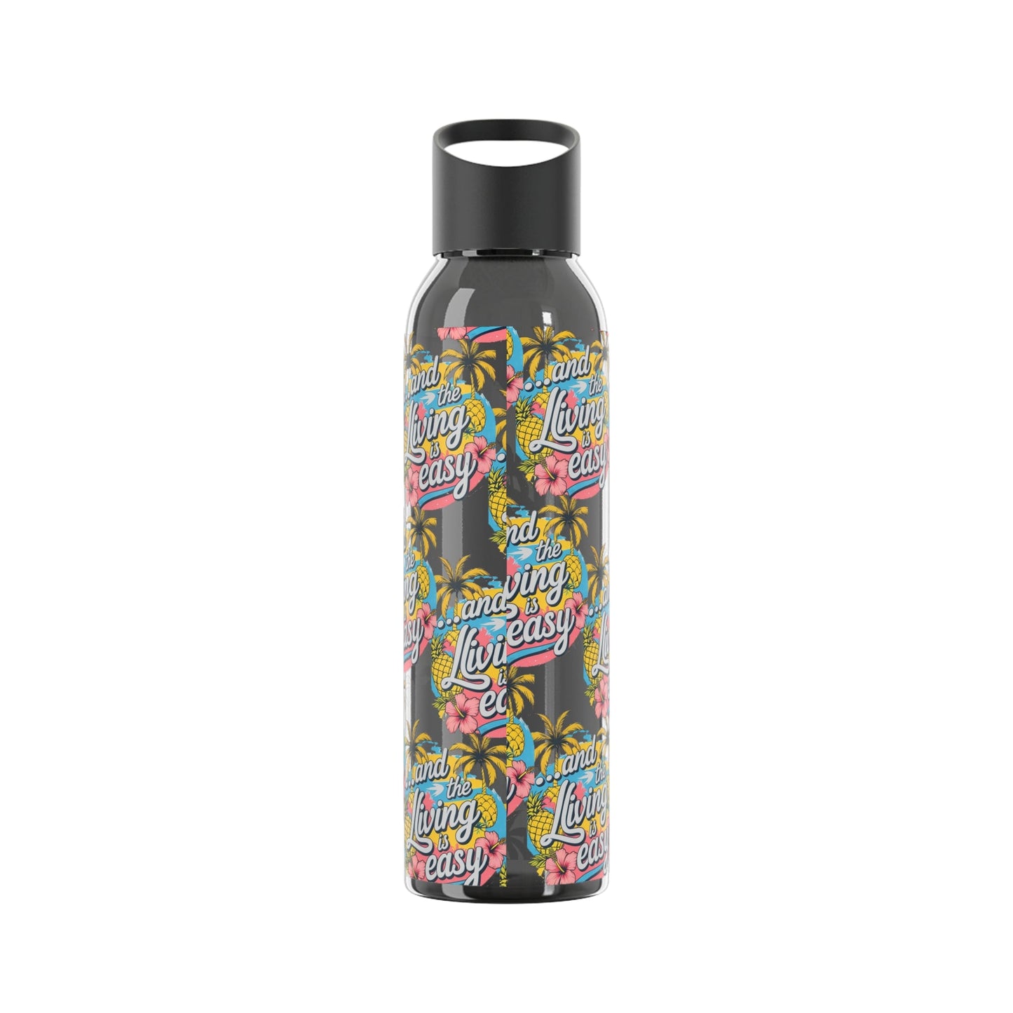 Sky Water Bottle â€“ 'Living Easy' Tropical Stainless Bottle - SJM Print Store