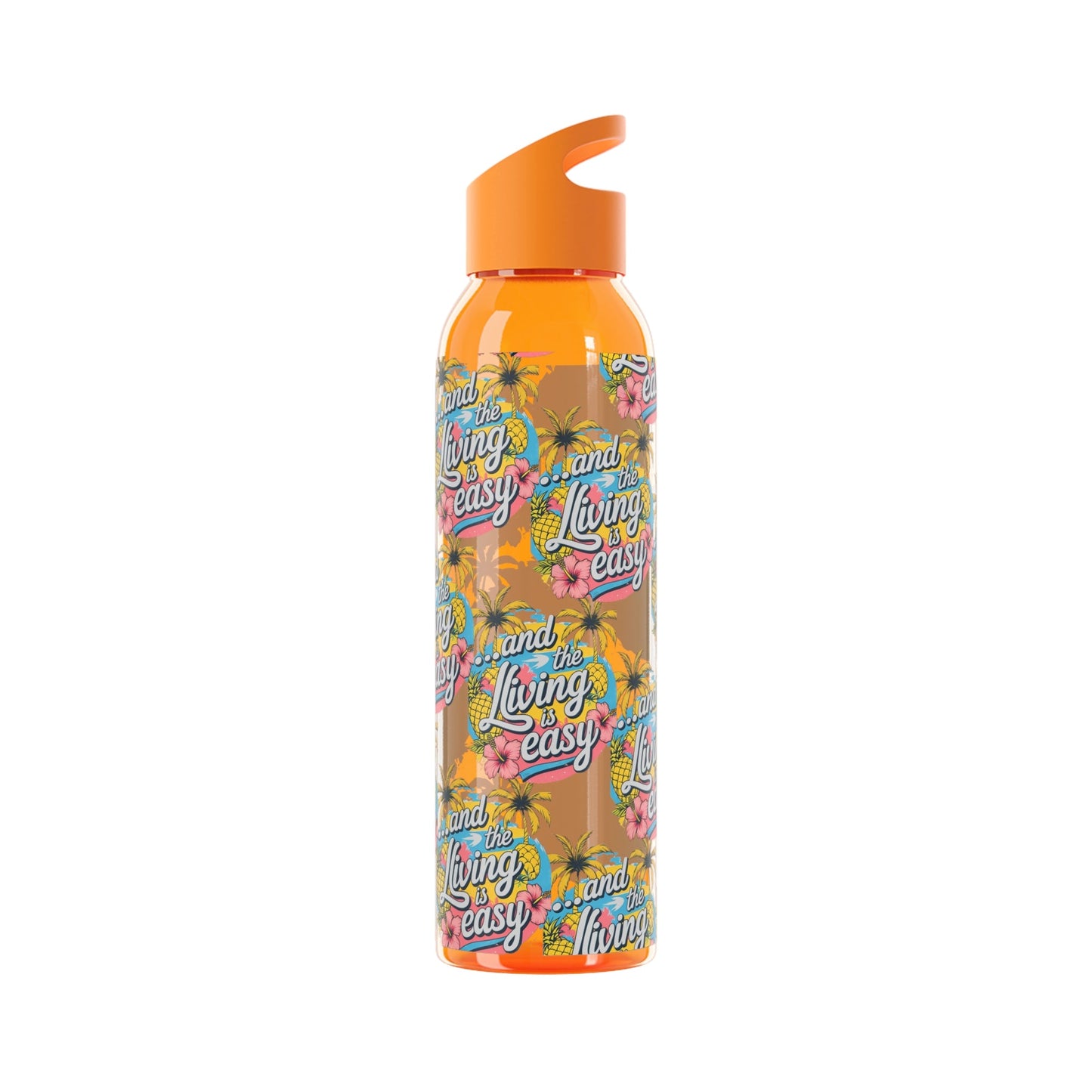 Sky Water Bottle â€“ 'Living Easy' Tropical Stainless Bottle - SJM Print Store