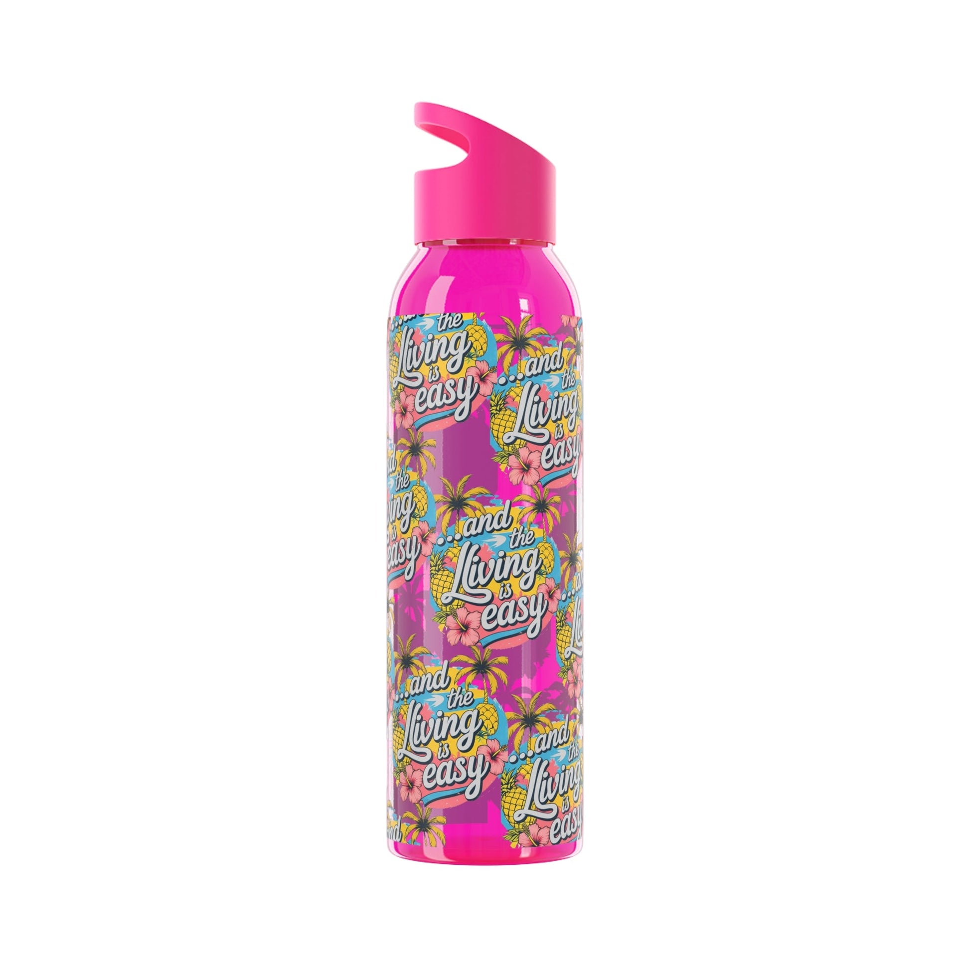 Sky Water Bottle â€“ 'Living Easy' Tropical Stainless Bottle - SJM Print Store