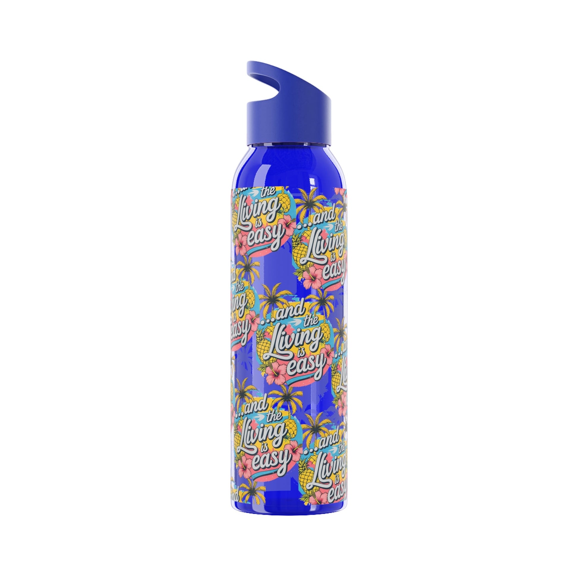 Sky Water Bottle â€“ 'Living Easy' Tropical Stainless Bottle - SJM Print Store