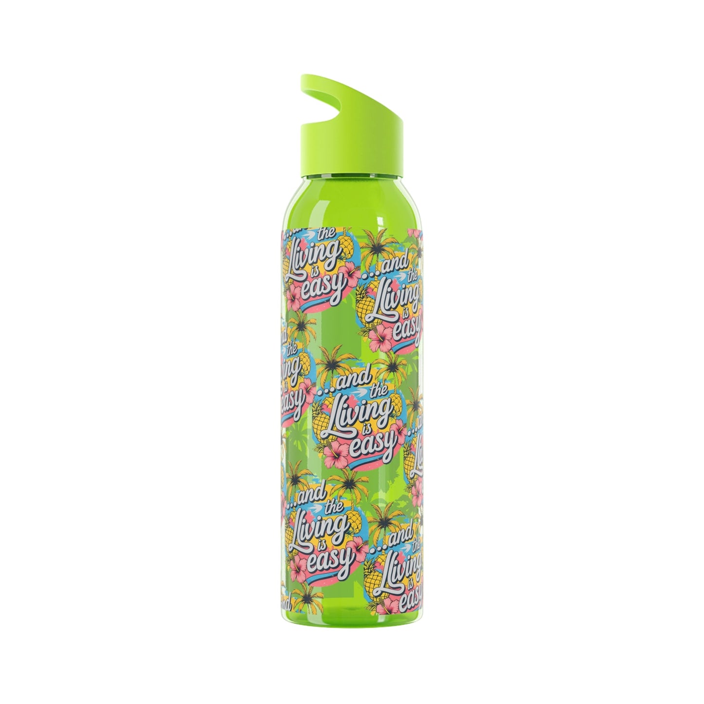 Sky Water Bottle â€“ 'Living Easy' Tropical Stainless Bottle - SJM Print Store