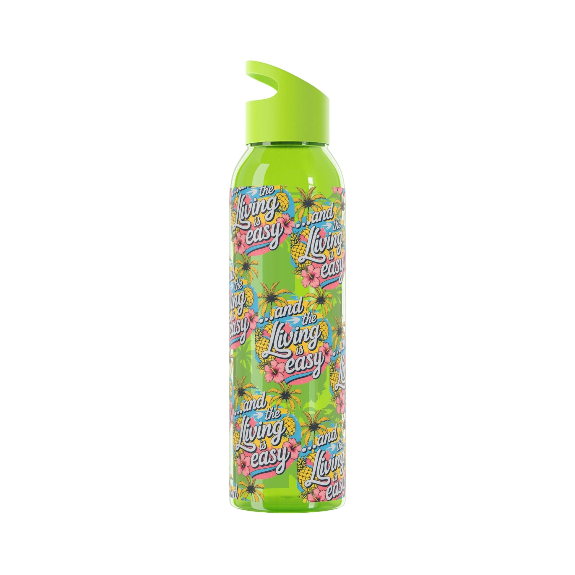 Sky Water Bottle â€“ 'Living Easy' Tropical Stainless Bottle - SJM Print Store