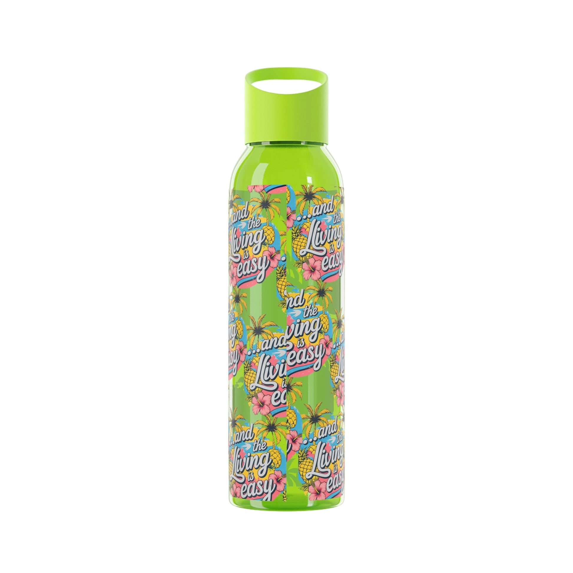 Sky Water Bottle â€“ 'Living Easy' Tropical Stainless Bottle - SJM Print Store