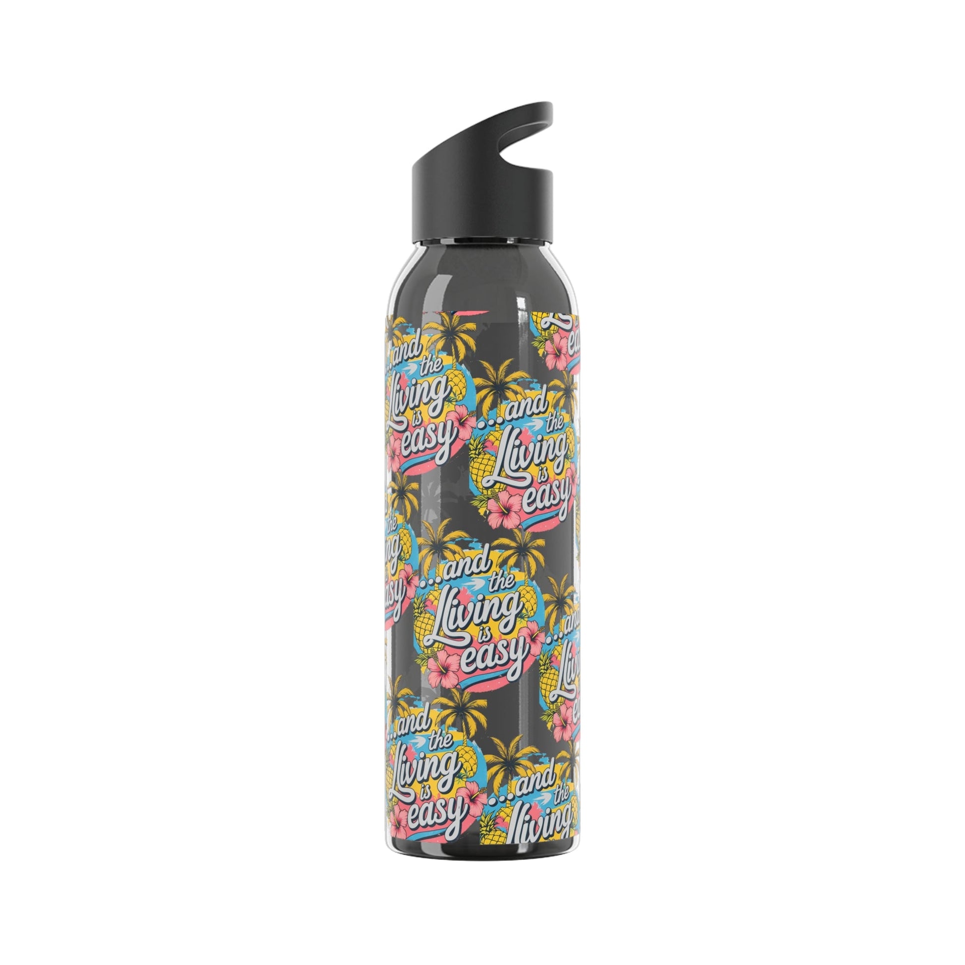 Sky Water Bottle â€“ 'Living Easy' Tropical Stainless Bottle - SJM Print Store