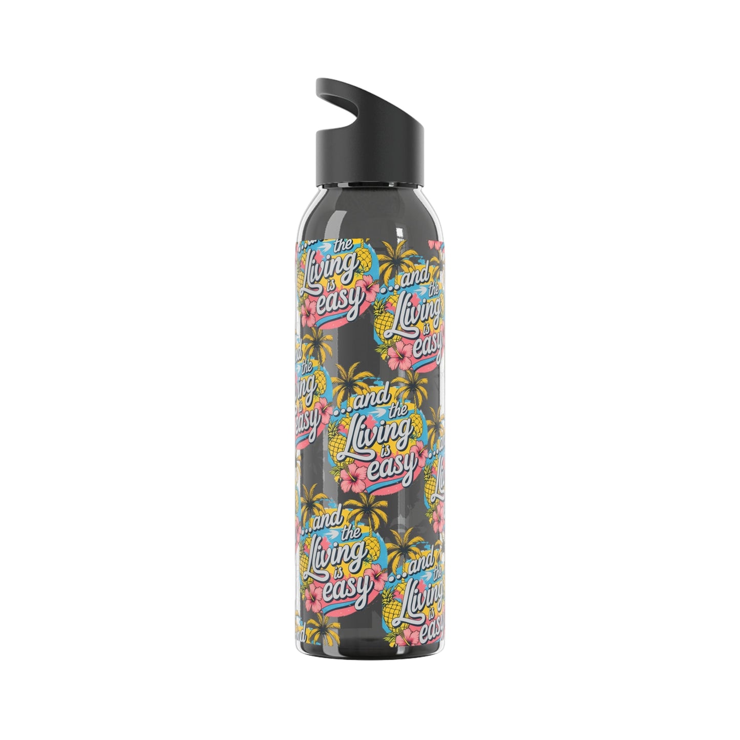Sky Water Bottle â€“ 'Living Easy' Tropical Stainless Bottle - SJM Print Store