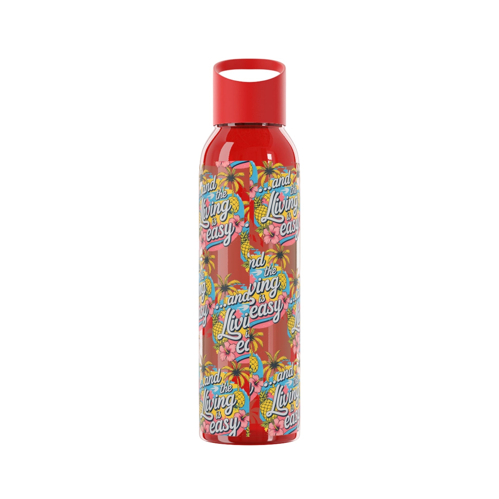 Sky Water Bottle â€“ 'Living Easy' Tropical Stainless Bottle - SJM Print Store
