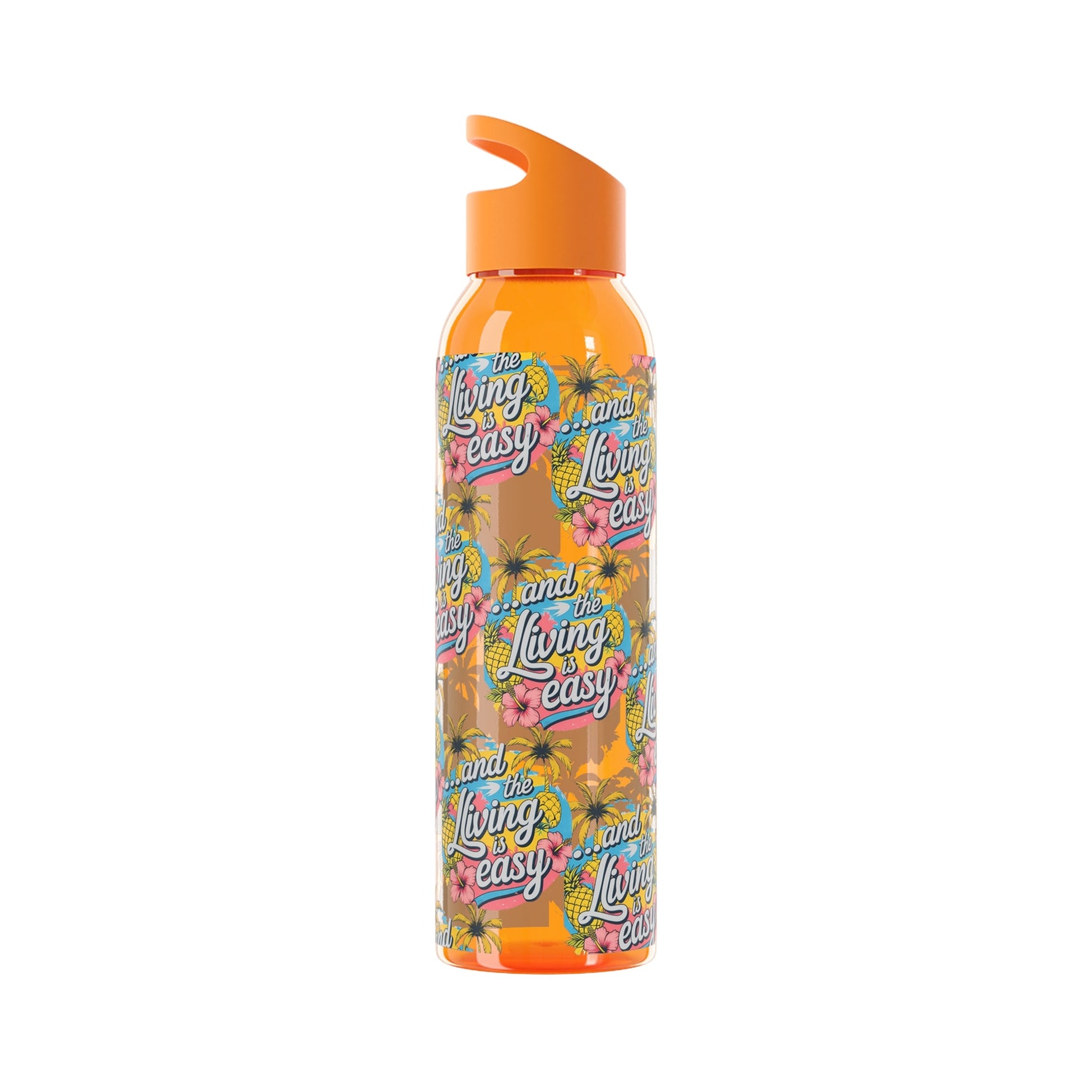 Sky Water Bottle â€“ 'Living Easy' Tropical Stainless Bottle - SJM Print Store