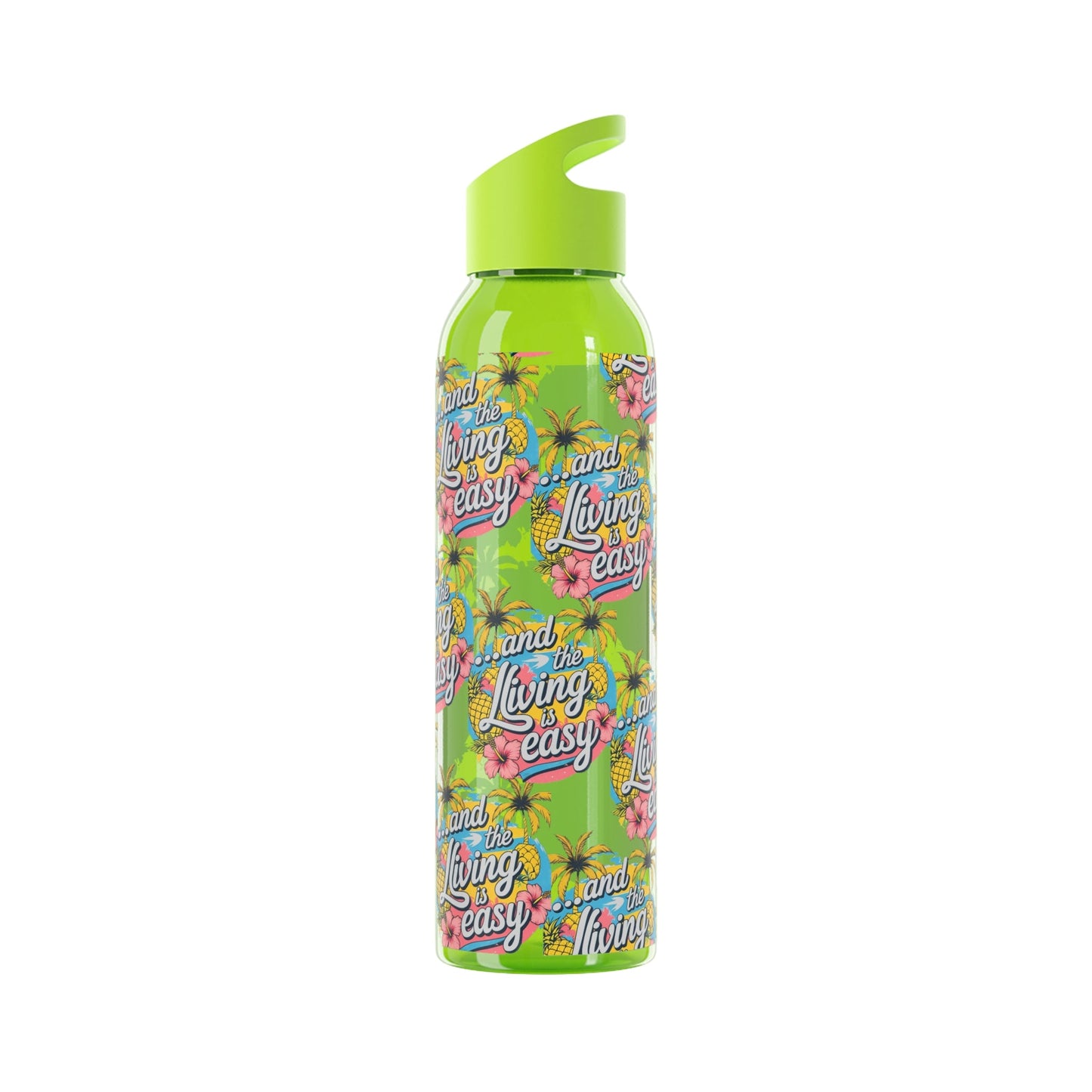 Sky Water Bottle â€“ 'Living Easy' Tropical Stainless Bottle - SJM Print Store