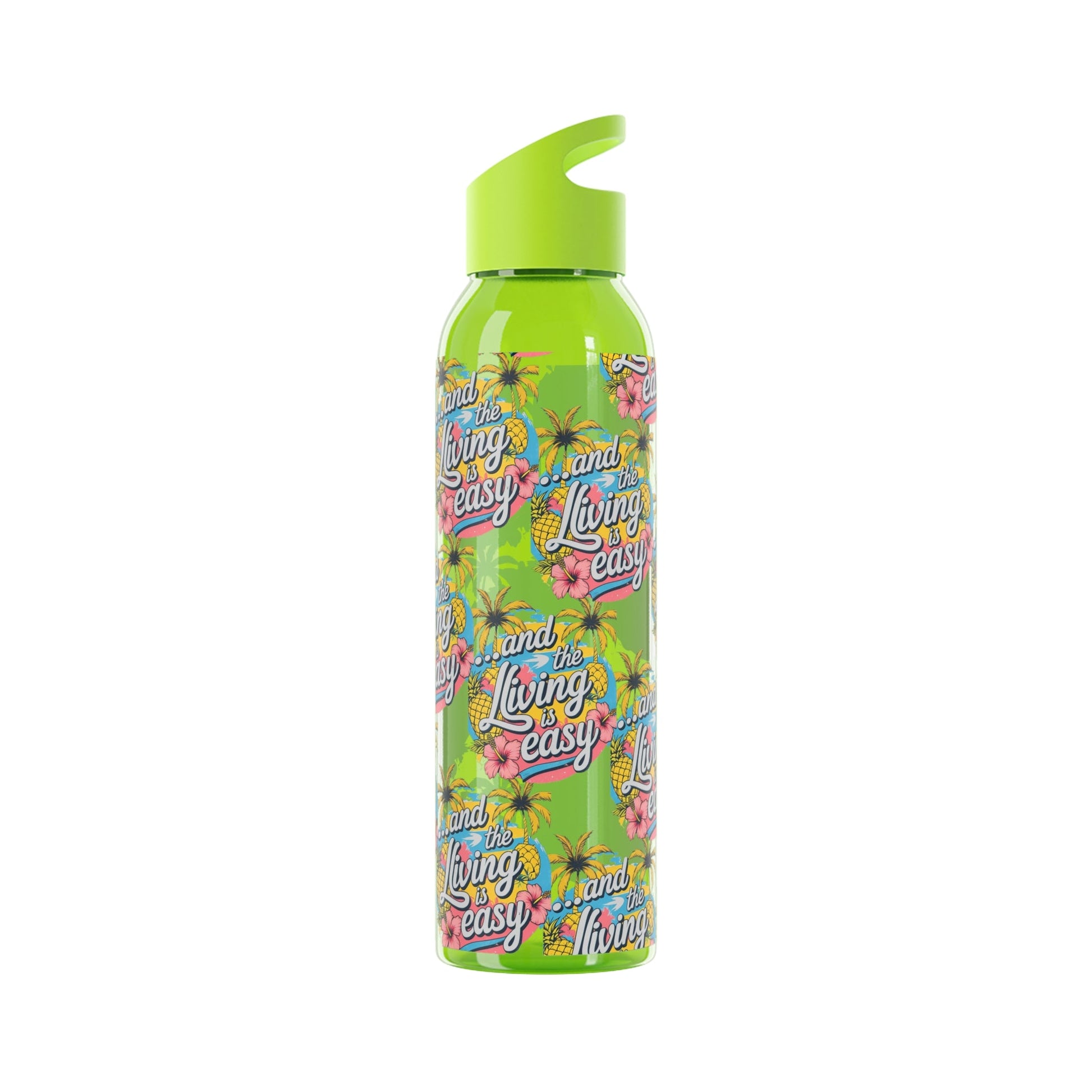 Sky Water Bottle â€“ 'Living Easy' Tropical Stainless Bottle - SJM Print Store