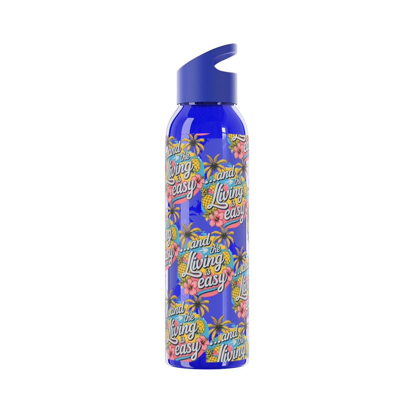 Sky Water Bottle â€“ 'Living Easy' Tropical Stainless Bottle - SJM Print Store