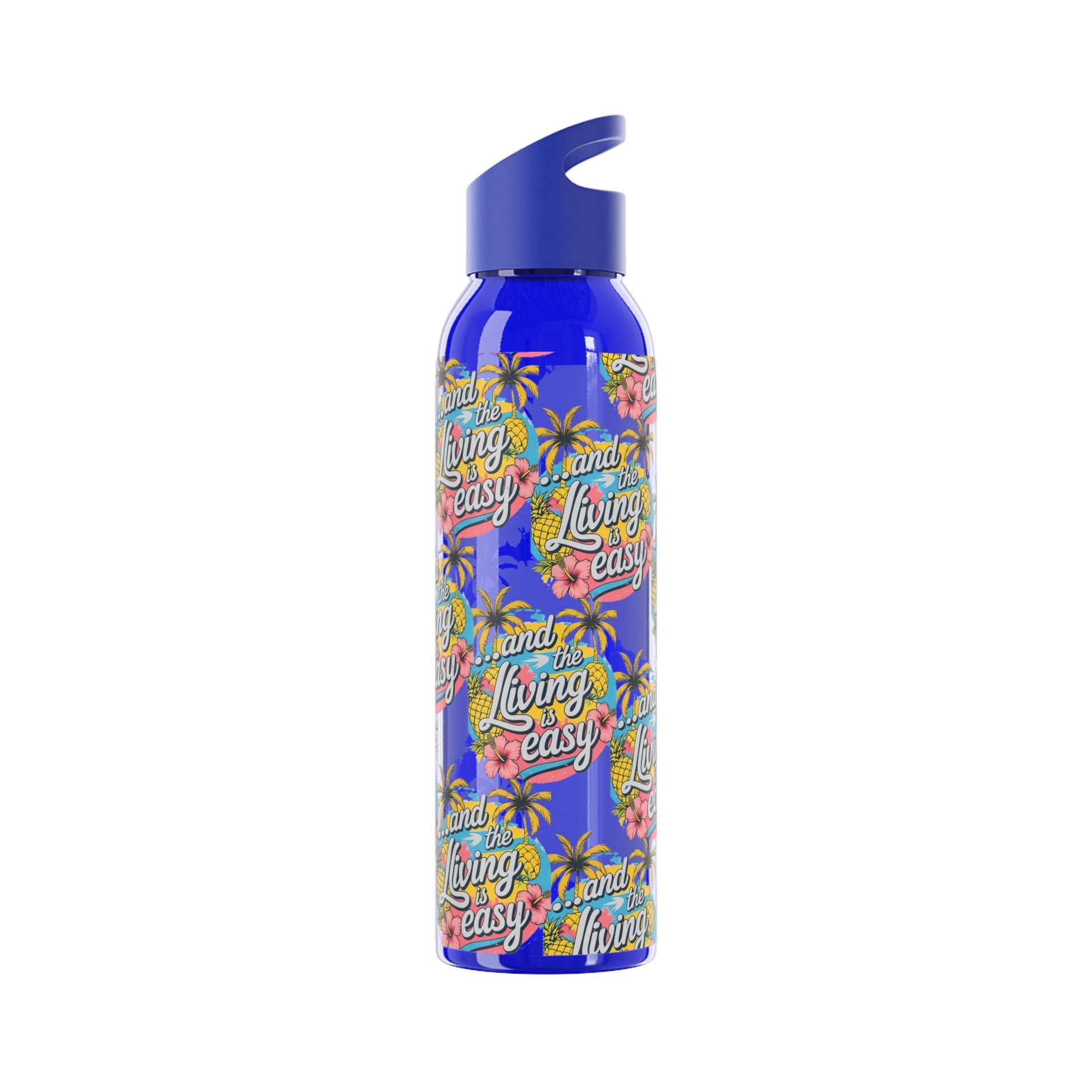 Sky Water Bottle â€“ 'Living Easy' Tropical Stainless Bottle - SJM Print Store