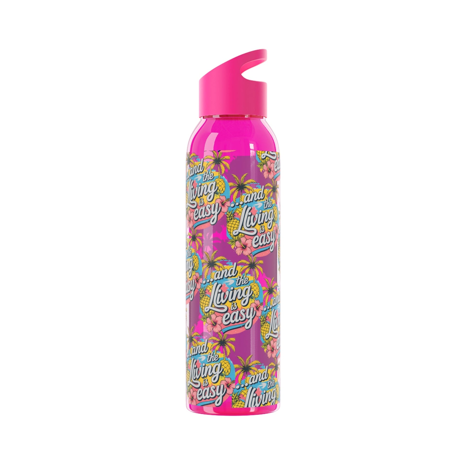 Sky Water Bottle â€“ 'Living Easy' Tropical Stainless Bottle - SJM Print Store
