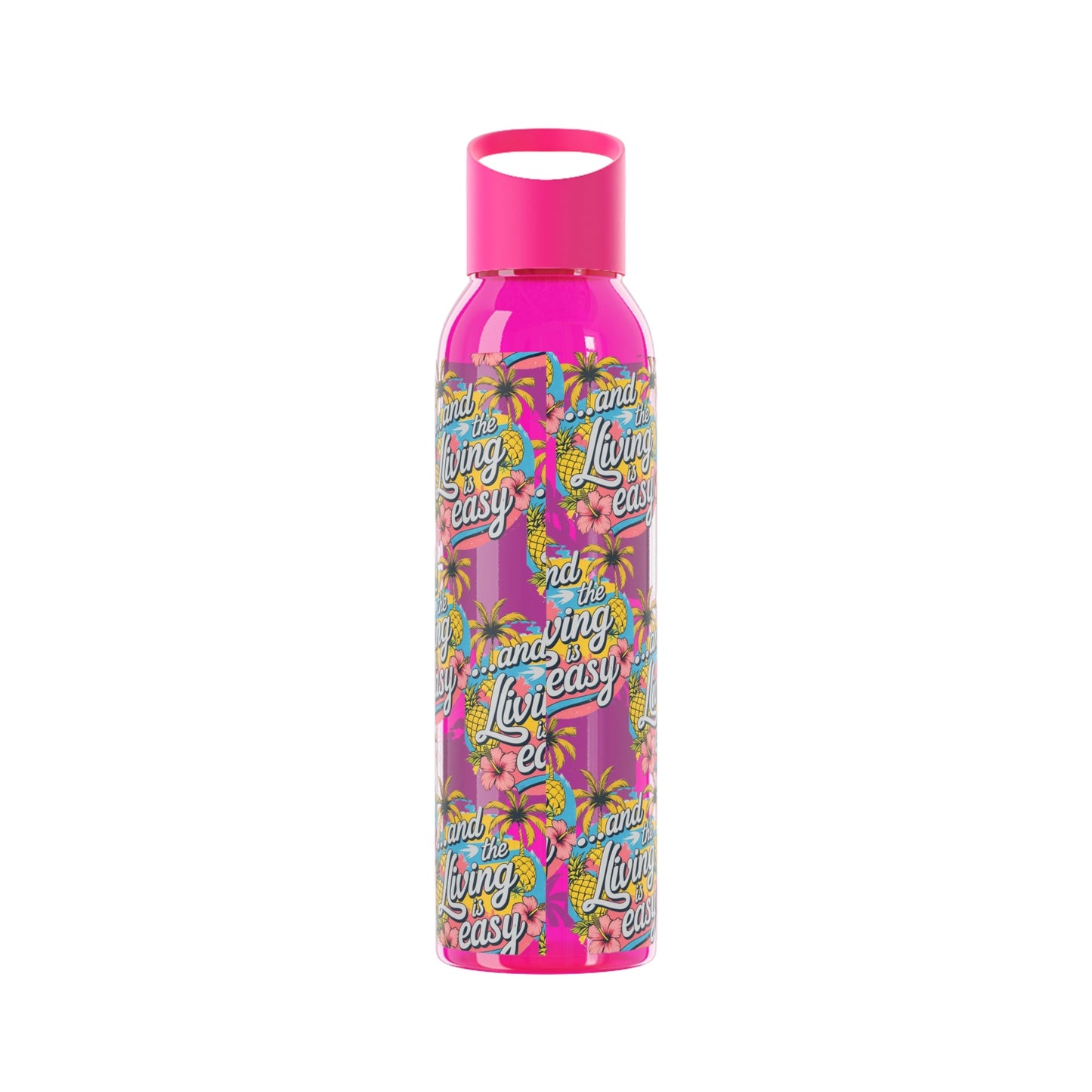 Sky Water Bottle â€“ 'Living Easy' Tropical Stainless Bottle - SJM Print Store
