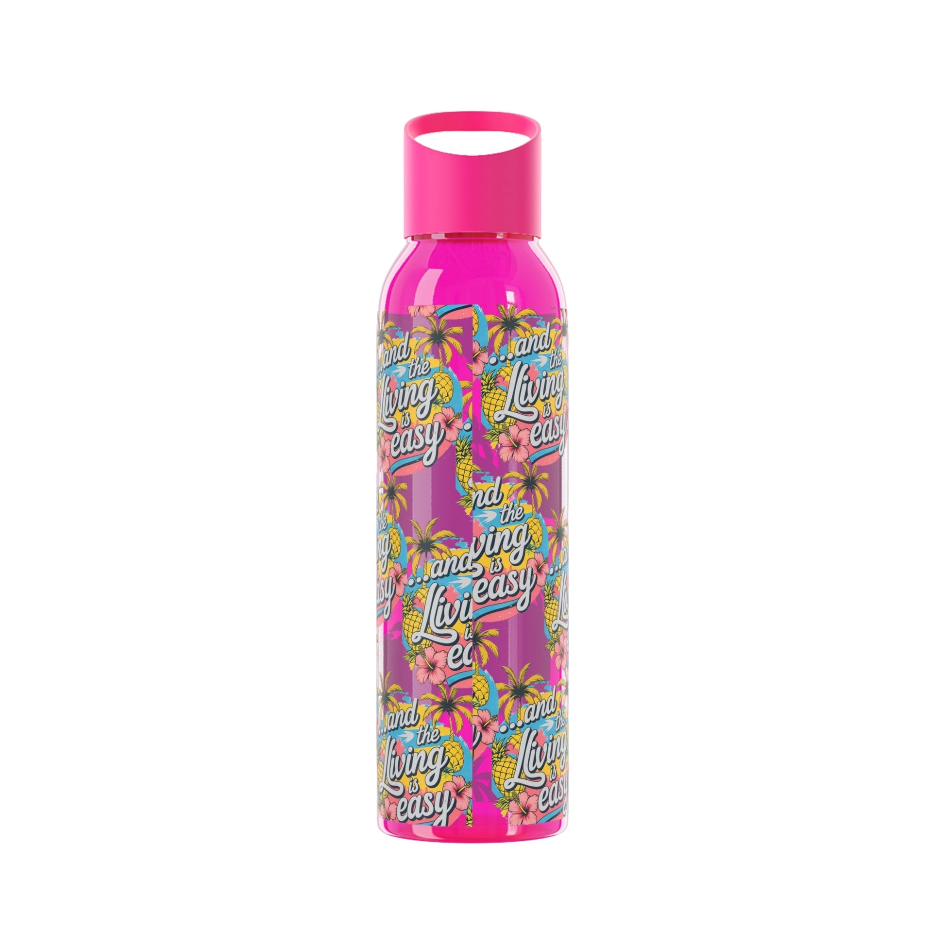 Sky Water Bottle â€“ 'Living Easy' Tropical Stainless Bottle - SJM Print Store