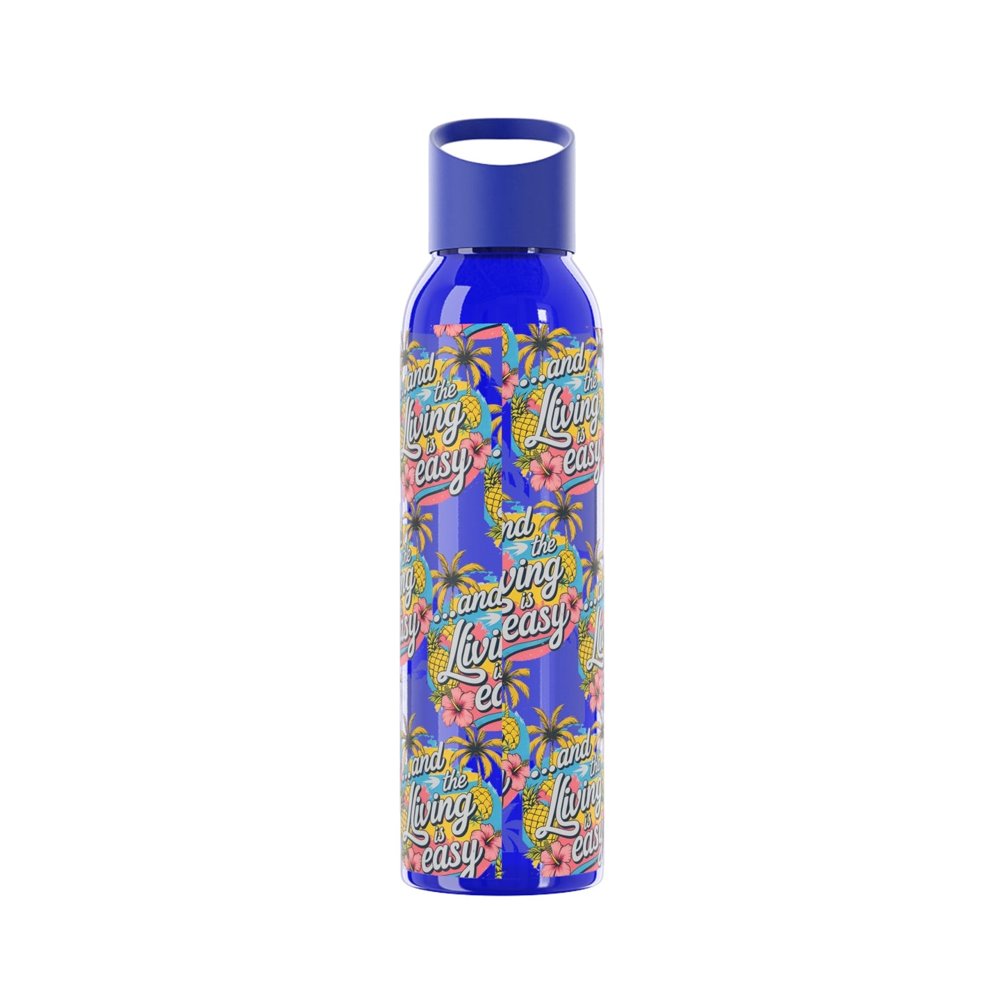 Sky Water Bottle â€“ 'Living Easy' Tropical Stainless Bottle - SJM Print Store