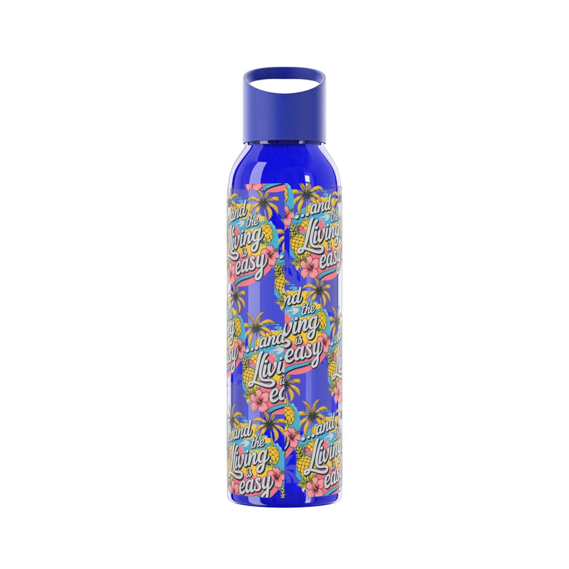 Sky Water Bottle â€“ 'Living Easy' Tropical Stainless Bottle - SJM Print Store