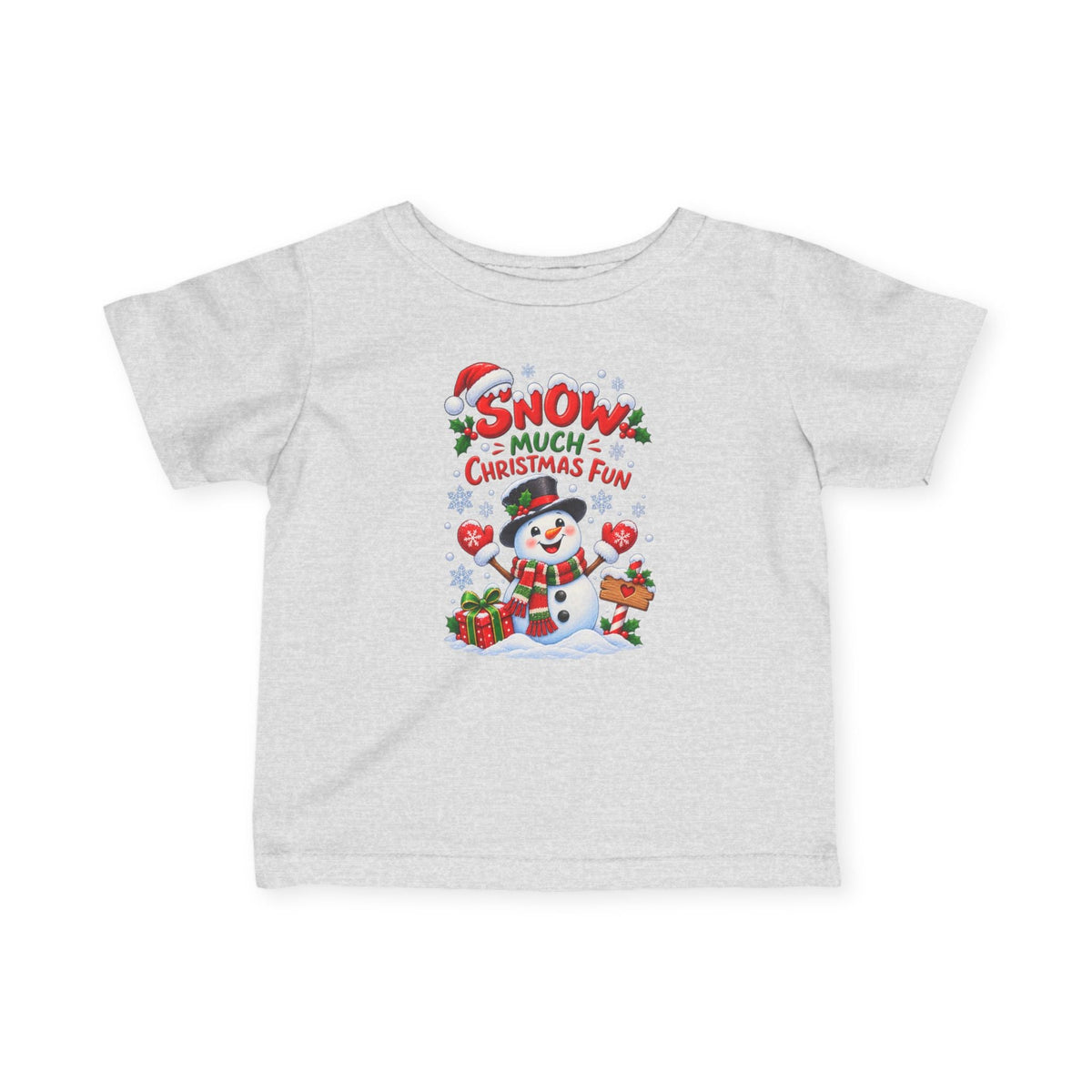 Snow Much Christmas Fun Infant Christmas T-Shirt – Snowman Tee - SJM Print Store