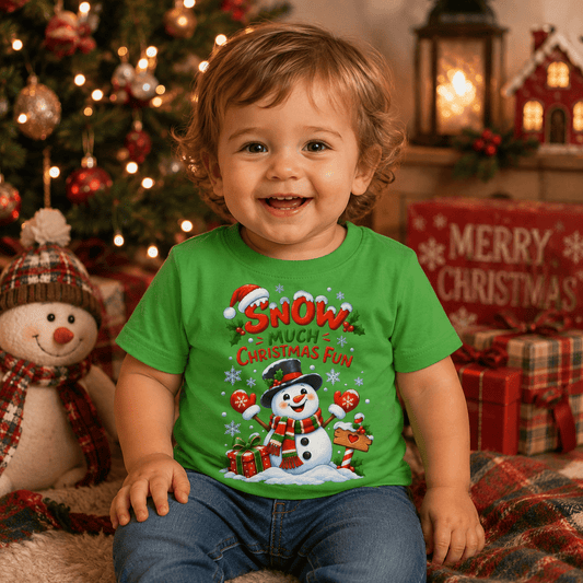 Snow Much Christmas Fun Infant Christmas T-Shirt – Snowman Tee - SJM Print Store