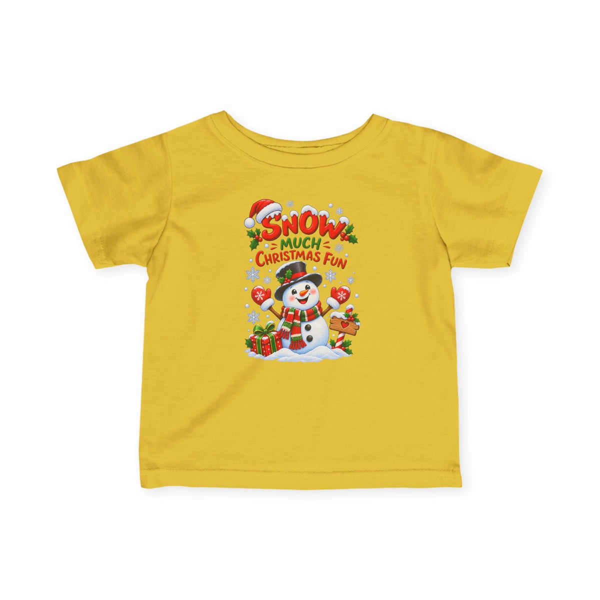 Snow Much Christmas Fun Infant Christmas T-Shirt – Snowman Tee - SJM Print Store