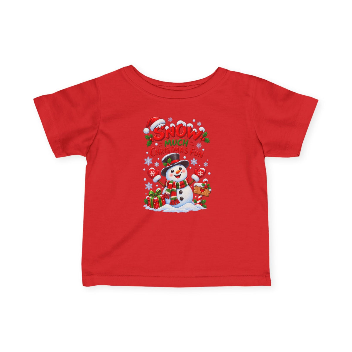 Snow Much Christmas Fun Infant Christmas T-Shirt – Snowman Tee - SJM Print Store