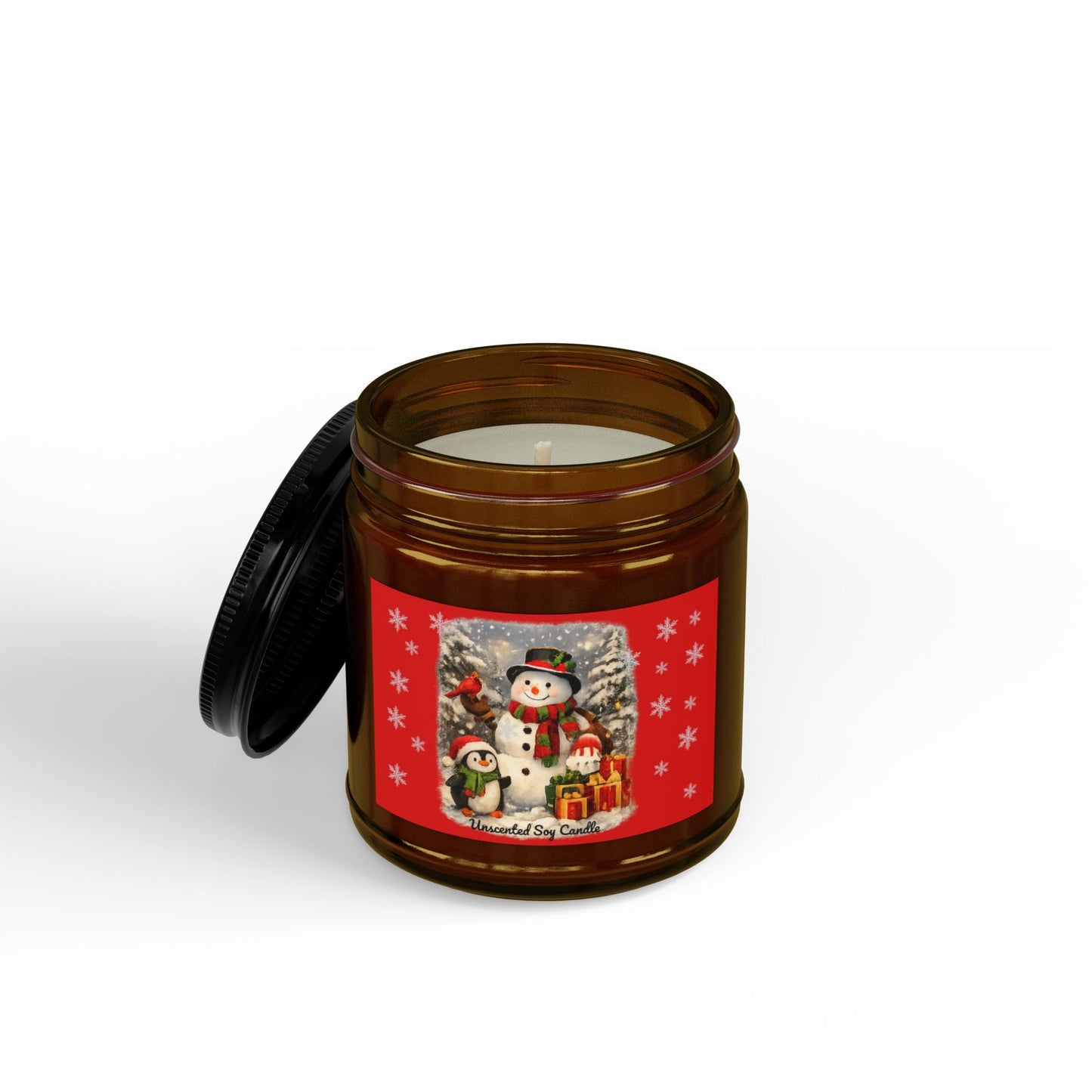 Snowman Unscented Soy Jar Candle - SJM Print Store