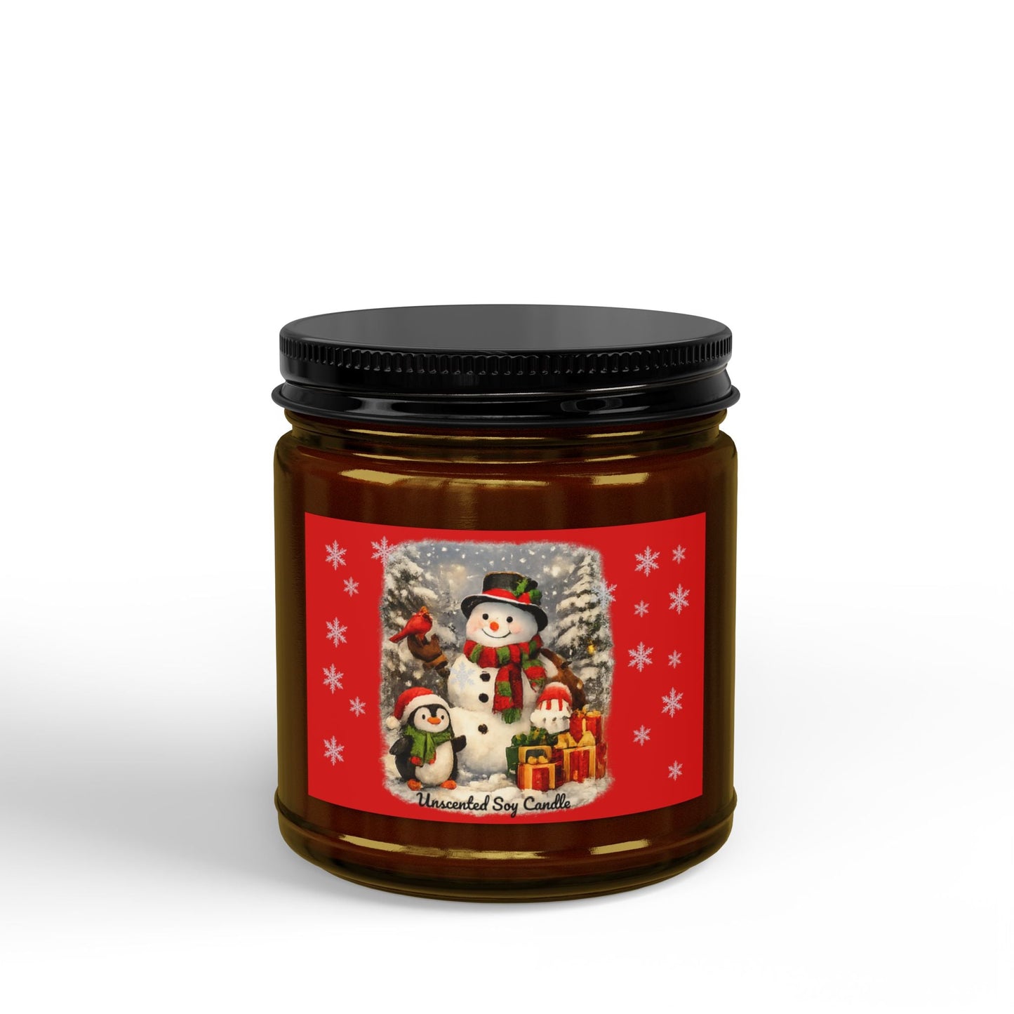 Snowman Unscented Soy Jar Candle - SJM Print Store