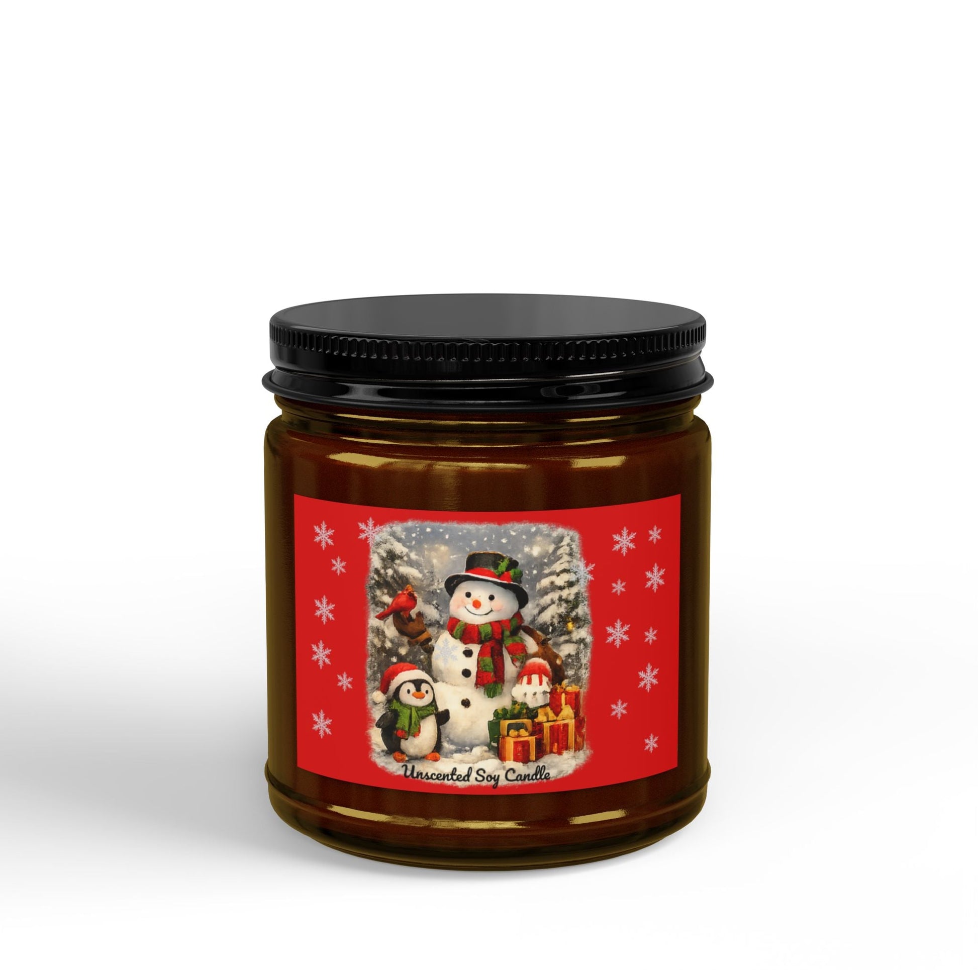 Snowman Unscented Soy Jar Candle - SJM Print Store